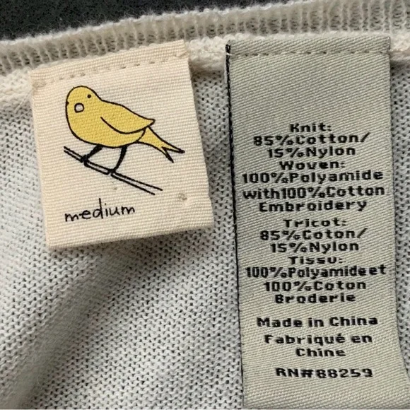 Anthropologie Little Yellow Bird Avery White Lace Longsleeve Top Sweater Med. - Picture 9 of 12